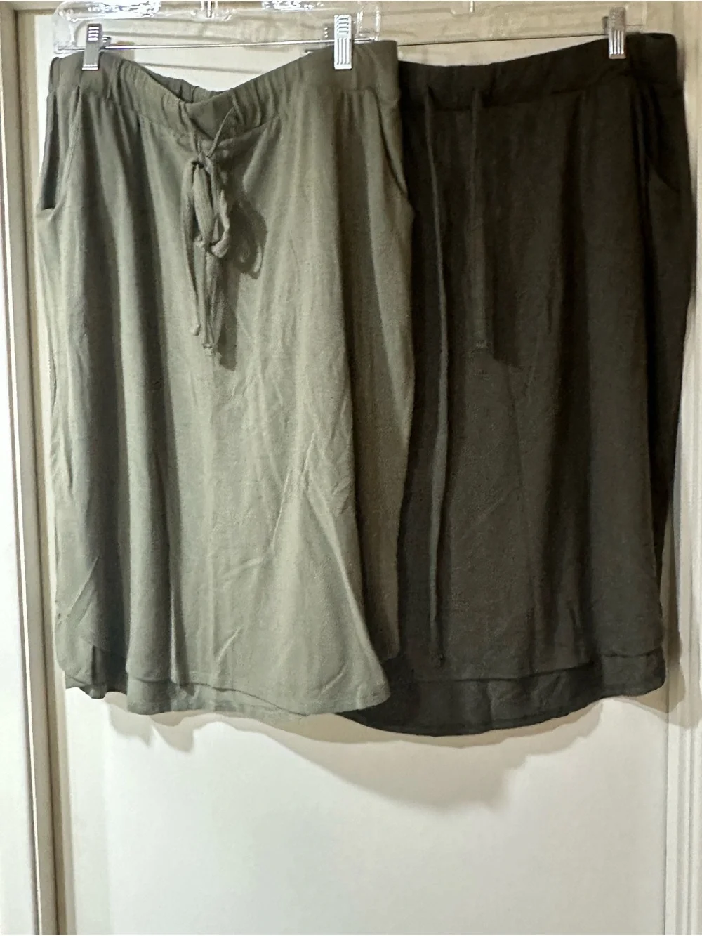 Zenana Outfitters Light Olive Green Drawstring Midi Skirt